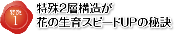 特徴1 特殊2層構造が花の生育スピードUPの秘訣